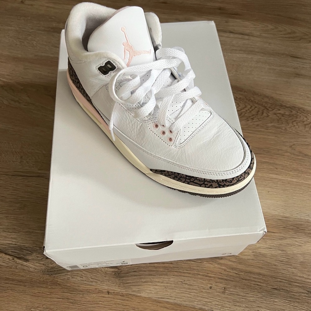 Jordan White and Pink Athletic Shoes